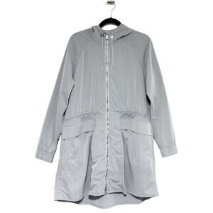 Lululemon Rare Grey Long Windbreaker Jacket Rain Jacket Size 10